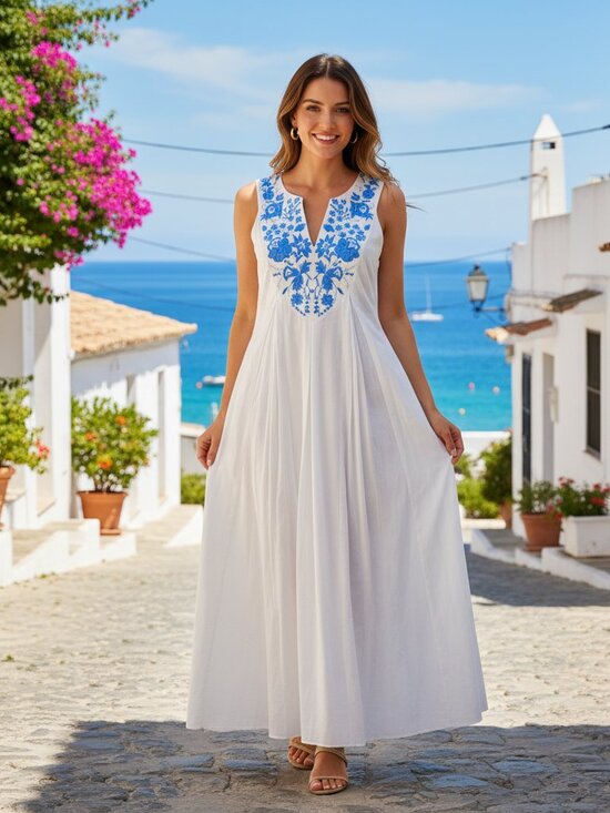 Tuckernuck Dresses & Skirts - Tuckernuck White Cyprus Maxi Dress Med Coastal Resort Vacation NWT